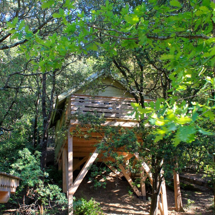 Les Cabanes Dans Les Bois Logis Hotel Villedubert Rum bild